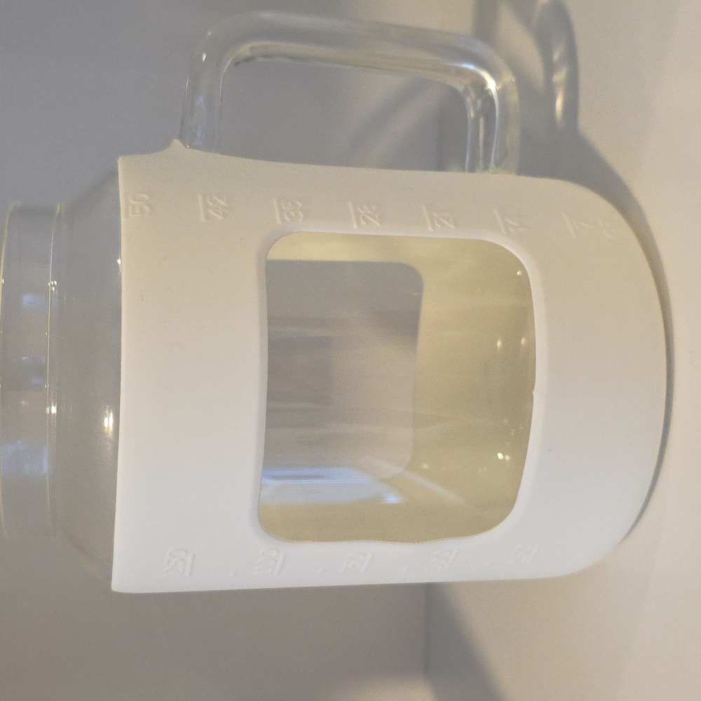 Glass Pitcher with White Silicone Sleeve and Handle